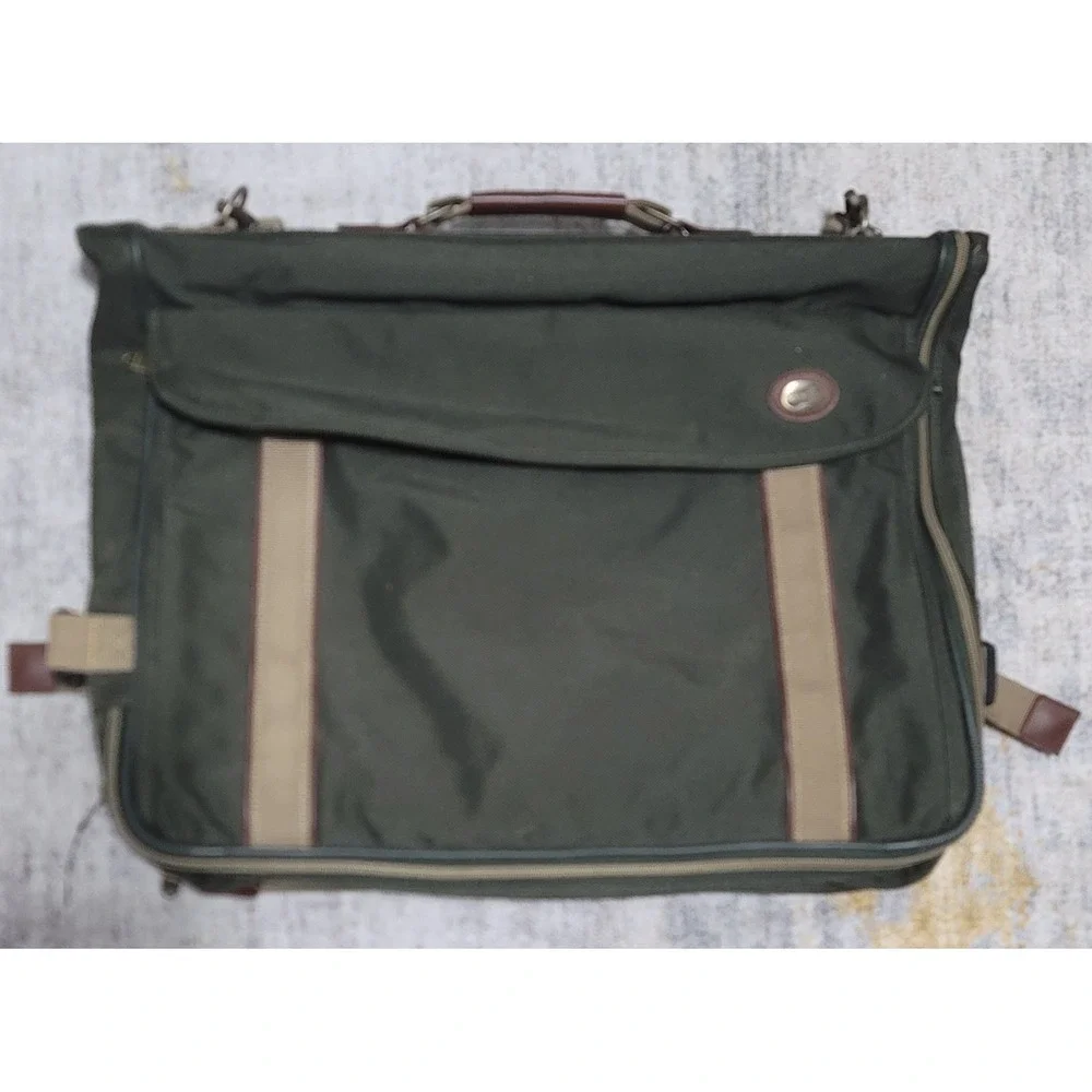 American Tourister Olive Canvas Cordura Shoulder Bag & Matching Hang Garment Bag